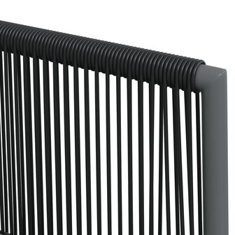 7-delige Tuinset met kussens poly rattan en staal zwart