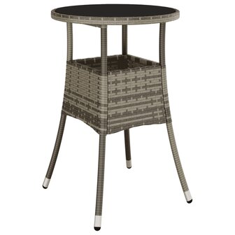 5-delige Bistroset met kussens poly rattan zwart