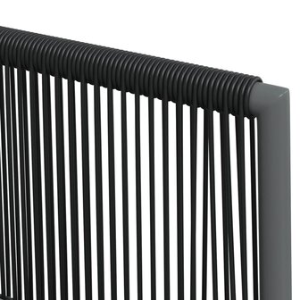 7-delige Tuinset met kussens poly rattan en staal zwart