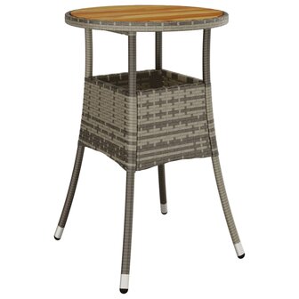 5-delige Bistroset met kussens poly rattan grijs
