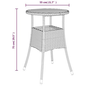 5-delige Bistroset met kussens poly rattan grijs