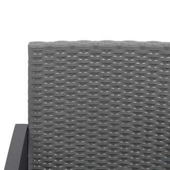 5-delige Tuinset met kussens polypropeen rattan donkergrijs