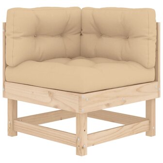 7-delige Loungeset met kussens massief teak