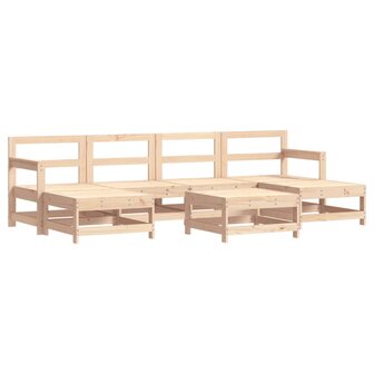 7-delige Loungeset met kussens massief teak