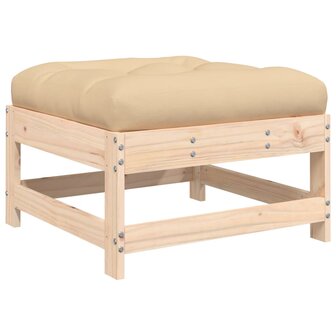 7-delige Loungeset met kussens massief teak