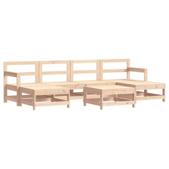7-delige Loungeset met kussens massief teak
