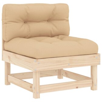 6-delige Loungeset met kussens massief hout
