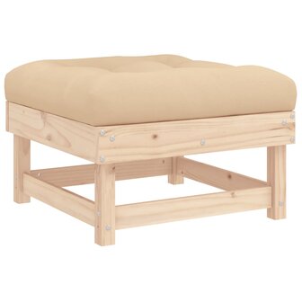 6-delige Loungeset met kussens massief hout