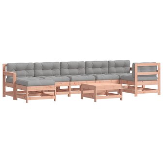 8-delige Loungeset met kussens massief douglashout