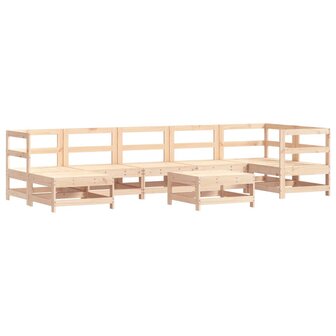 8-delige Loungeset met kussens massief hout
