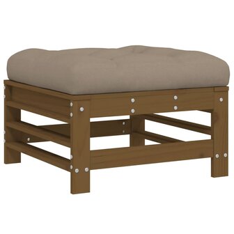 5-delige Loungeset met kussens massief hout honingbruin