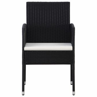 9-delige Tuinset poly rattan en staal zwart