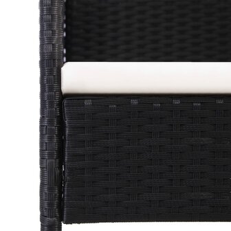 9-delige Tuinset poly rattan en staal zwart