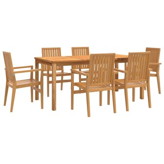 7-delige Tuinset massief teakhout