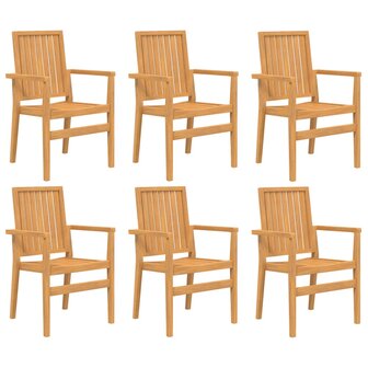 7-delige Tuinset massief teakhout