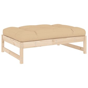 6-delige Loungeset met kussens massief hout