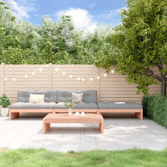 4-delige Loungeset met kussens massief douglashout