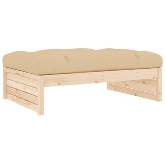 4-delige Loungeset met kussens massief hout