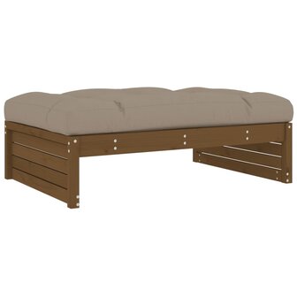 5-delige Loungeset met kussens massief hout honingbruin