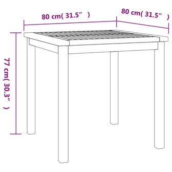 3-delige Tuinset massief teakhout