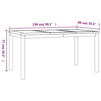 5-delige Tuinset massief teakhout