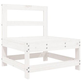 4-delige Loungeset massief grenenhout wit