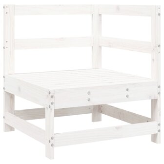 4-delige Loungeset massief grenenhout wit