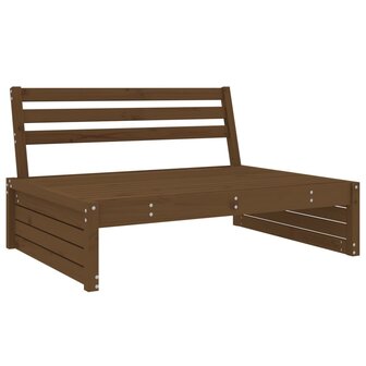 4-delige Loungeset massief grenenhout honingbruin