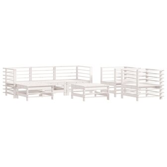 7-delige Loungeset massief grenenhout wit