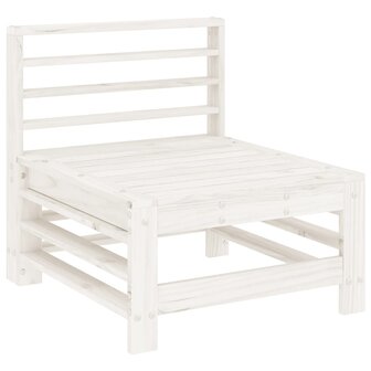 7-delige Loungeset massief grenenhout wit
