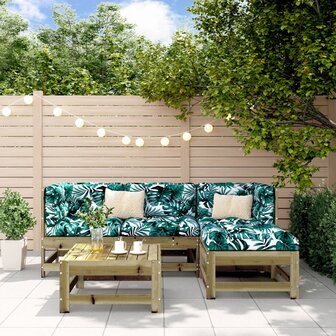 5-delige Loungeset ge&iuml;mpregneerd grenenhout
