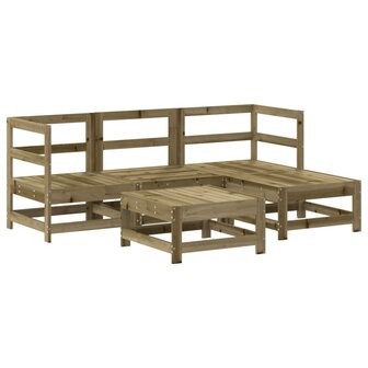 5-delige Loungeset ge&iuml;mpregneerd grenenhout