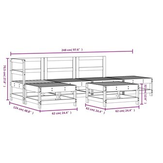6-delige Loungeset ge&iuml;mpregneerd grenenhout