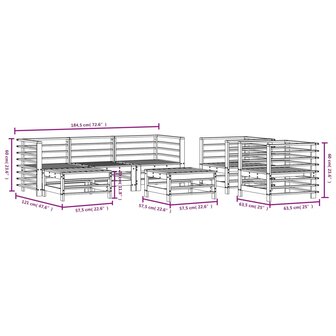 7-delige Loungeset massief grenenhout