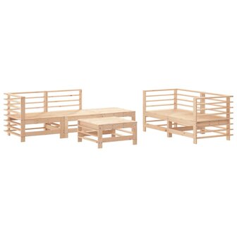 6-delige Loungeset massief grenenhout