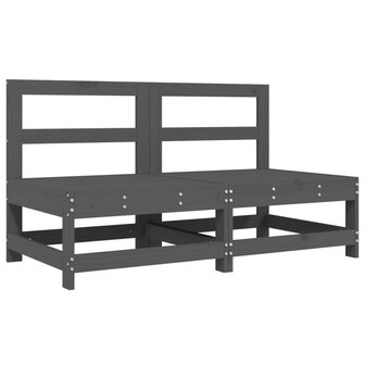 6-delige Loungeset massief grenenhout grijs