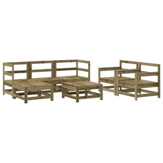 7-delige Loungeset ge&iuml;mpregneerd grenenhout