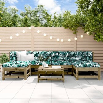 7-delige Loungeset ge&iuml;mpregneerd grenenhout
