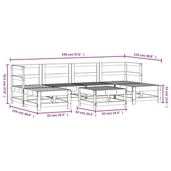 7-delige Loungeset ge&iuml;mpregneerd grenenhout