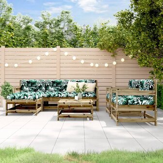 7-delige Loungeset ge&iuml;mpregneerd grenenhout