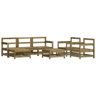 7-delige Loungeset ge&iuml;mpregneerd grenenhout