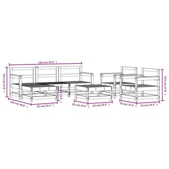 7-delige Loungeset ge&iuml;mpregneerd grenenhout