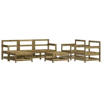 7-delige Loungeset ge&iuml;mpregneerd grenenhout