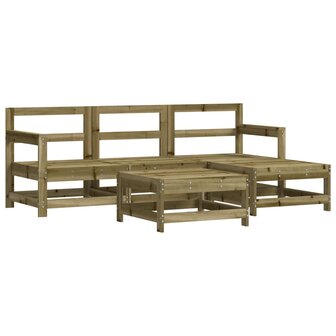 5-delige Loungeset ge&iuml;mpregneerd grenenhout