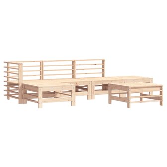 6-delige Loungeset massief grenenhout