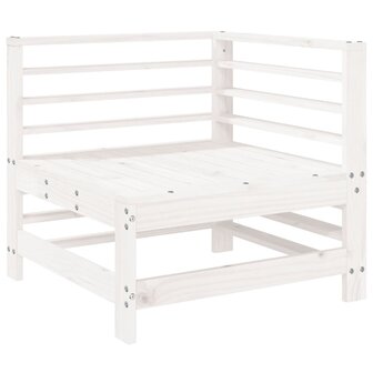 4-delige Loungeset massief grenenhout wit