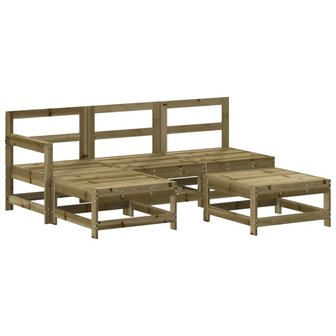 5-delige Loungeset ge&iuml;mpregneerd grenenhout