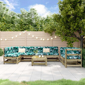 8-delige Loungeset ge&iuml;mpregneerd grenenhout