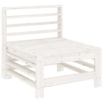 5-delige Loungeset massief grenenhout wit