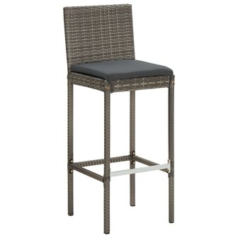 3-delige Tuinbarset massief acaciahout en poly rattan grijs